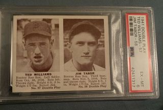 1941 Double Play Ted Williams Jim Tabor Psa 6 Low Pop
