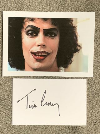 Tim Curry ‘the Rocky Horror Show’ Signed Index Card With Picture