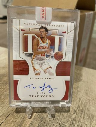 2020 - 21 Panini National Treasures Trae Young Auto First 1/15 Ssp