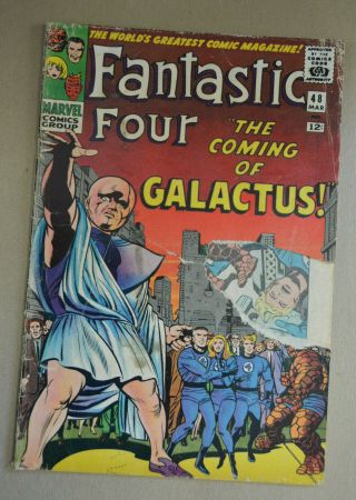 Fantastic Four 48 Raw Marvel Comics 1966 1st Appearance Silver Surfer Galactus