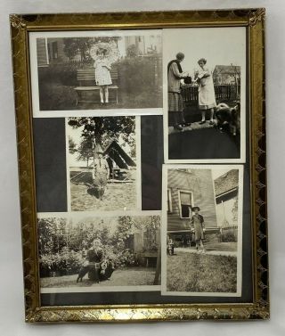 Vintage Metal Picture Photo Frame 8 X 10 Boy Scouts Children Animal Pictures B&w