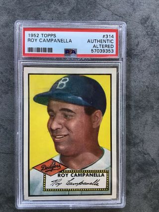 1952 Topps 314 Roy Campanella Psa Authentic Altered