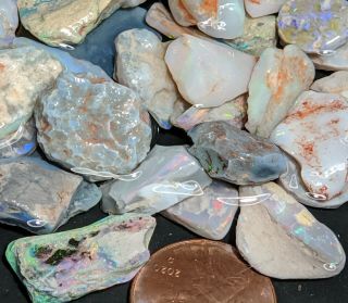 Nr 222ct Rough Opal Lightning Ridge Potch & Color For Crafts Or Tumbling