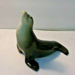 Vintage Russian Porcelain Seal Sea Lion Figurine Lfz Lomonosov 5 " Tall