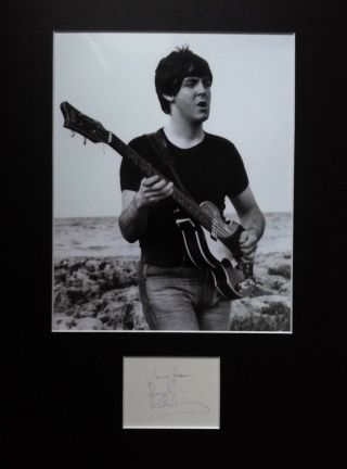 Paul Mccartney Signed Autograph Photo Display The Beatles