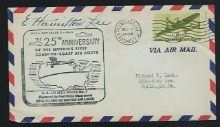 E.  Hamilton Lee Signed Cover Early Bird Aviator United Air Lines Early Pilot