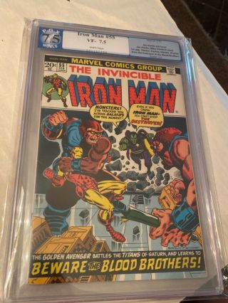 1973 Marvel Iron Man 55 Jim Starlin 1st Appearance Thanos Pgx 7.  5 Wp❄️