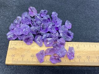 Rough Amethyst Gemstones from Box Marked,  ' Facet Rough ' - 47.  8 Grams - Estate Find 3