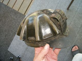 Vtg.  Leather Turtle Shell Miners Hat Helmet For Brass Carbide Lamp/lanterns