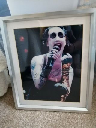 Marilyn Manson Autograph Photo Framed