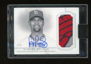 2020 Topps Dynasty Albert Pujols Cardinals Logo Patch Signed Auto 5/5