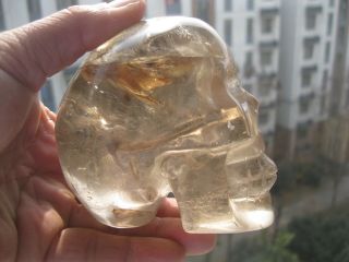 634g (1.  39lb) Natural Smokey Quartz Crystal Skull Carved From China K886