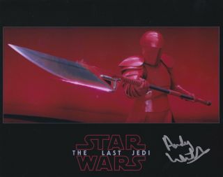 Andy Wareham 10x8 Signed In Silver Star Wars The Last Jedi