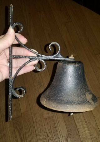 Vintage/antique Cast Iron Dinner Bell Wall Mount
