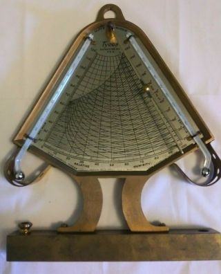 Vintage Tycos Instrument Lloyds 1902 Hygrodeik Brass Scientific Weather Station 2