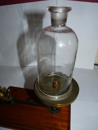 Antique Scientific Instrument - Victorian Mahongany & Brass Laboratory Vacuum Pump 3