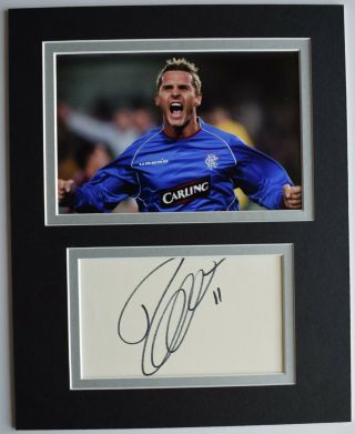 Peter Lovenkrands Signed Autograph 10x8 Photo Display Rangers Football Aftal