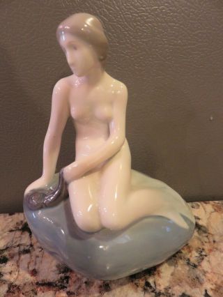 Vintage Mermaid Nude Royal Copenhagen Denmark Porcelain Figurine 5689 Signed