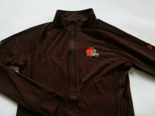 Cleveland Browns Womens Loose Heat Gear Ls 1/4 Zip Brown Shirt By Under Armour S