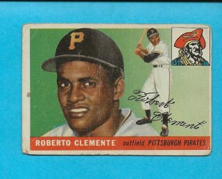 1955 Topps Baseball Card - 164 Roberto Clemente - Pittsburgh Pirates - Rookie