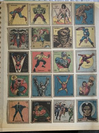 1974 Marvel Value Stamps Mvs Complete Full Set Hulk 181 Shanna