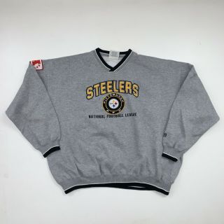 Vintage Pittsburgh Steelers Sweatshirt Size 2xl Gray Nfl Football