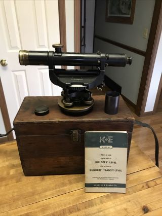 Vintage Keuffel & Esser Surveyor Transit Level Np5153 W/ Wooden Case