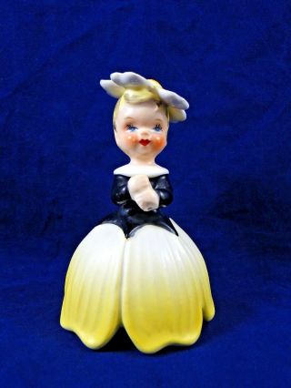 Mid Century 1956 Napco Flower Of The Month Girl Figurine A1949 Yellow