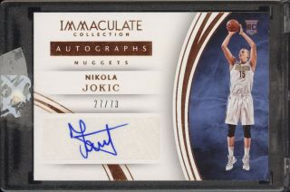 Nikola Jokic 2015 - 16 Immaculate Rookie Rc Auto /73 Mvp Denver Nuggets 15 - 16