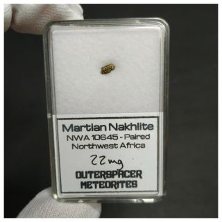 M5 - Top Rare Martian Nakhlite Meteorite " Nwa 10645 " (paired) 0.  022g Micro Sample