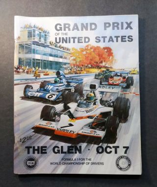 1973 Grand Prix Of The United States Program Watkins Glen Ny Formula 1 Racing