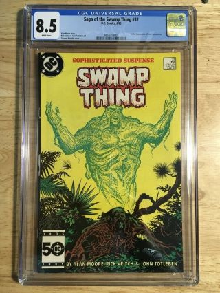The Saga Of Swamp Thing 37 Cgc 8.  5 White Pages; John Constantine