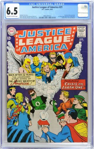 S047.  Justice League Of America 21 Cgc 6.  5 Fn,  (1963) 1st Meeting Of Jla & Jsa