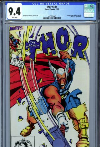 Thor 337 (1983) Marvel Cgc 9.  4 White 1st Appearance Of Beta Ray Bill