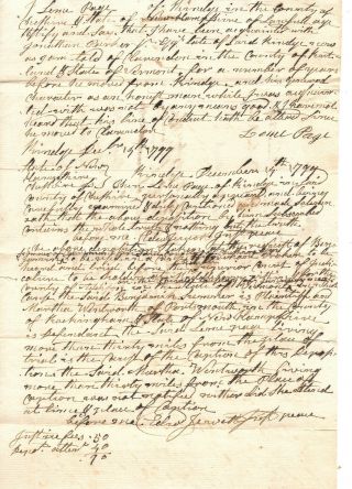 Vermont Legend Revolutionary War Justice David Matthews Signed Document 1800