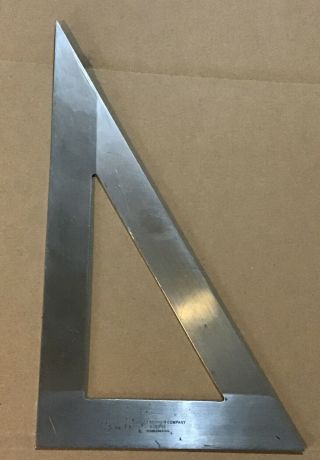 Vintage Charles Bruning 15” Stainless Steel Drafting Right Triangle
