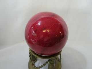 Vintage Large Red Gemstone Sphere Round Ball 4 