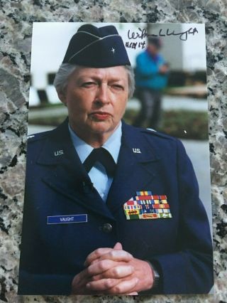 General Wilma Vaught 1st Woman To Reach Gen.  From Comptroller Field Signed Photo