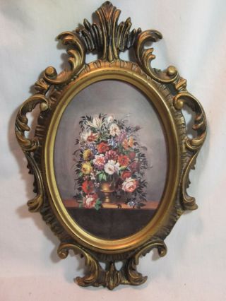 Vintage Framed Floral Flower Print Antique Style Frame Wall Decor Home Art