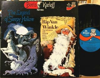 Boris Karloff Vinyl Lp The Legend Of Sleepy Hollow Rip Van Winkle Pickwick Nm