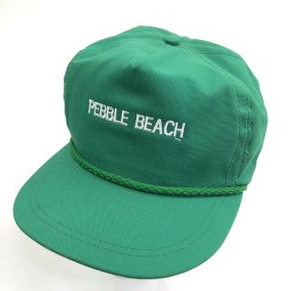 Vintage Green Pebble Beach Golf Club Imperial Golf Hat With Leather Strapback