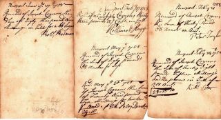 1756,  Newport,  Rhode Island,  John Warren,  Joseph Cozzens,  Died At Sea,  Receipts