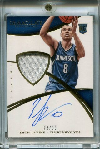 2014 - 15 Immaculate Zach Lavine Rc Rookie Patch Auto Rpa 
