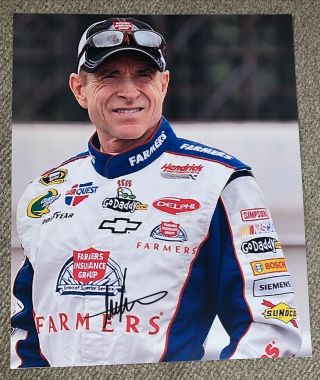 Mark Martin Signed 8x10 Photo Farmers Insurance Standing On Pit Road Auto X