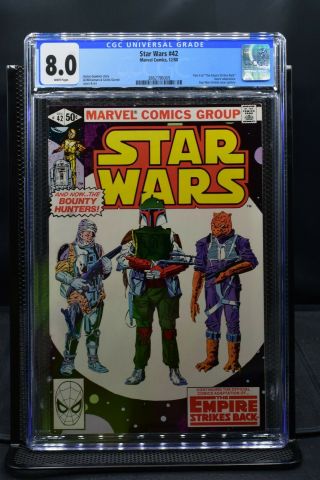 Star Wars 42 Cgc 8.  0 Direct White Pages Marvel 1980 1st Appearance Boba Fett