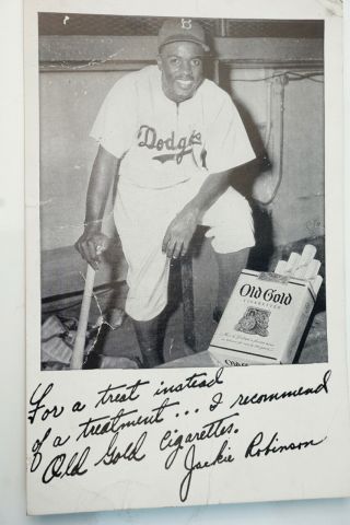 1948 Jackie Robinson Old Gold Cigarettes Advertising Card