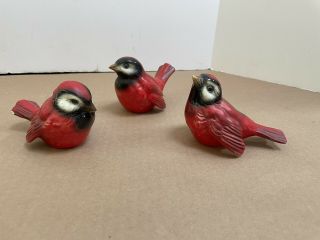 Goebel W Germany 3 Red Bird Figurines Cv 72 And Cv 74
