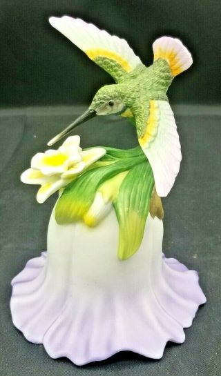 Avon Fine Collectibles Porcelain Humming Bird And Flower Bell