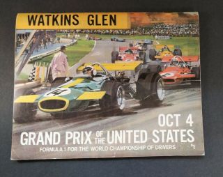 1970 Watkins Glen Ny Formula 1 Grand Prix Of The United States Racing Program