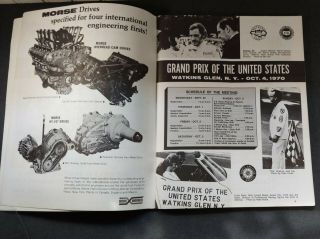 1970 Watkins Glen NY Formula 1 Grand Prix of the United States Racing Program 3